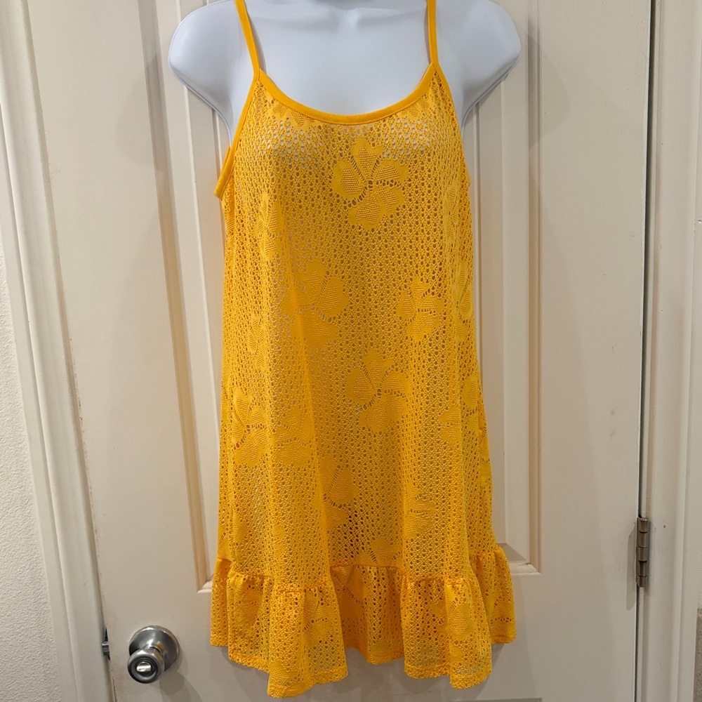 Yellow Lace Sleeveless Dress